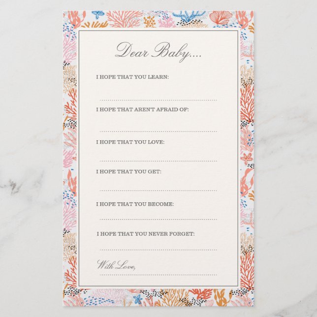 Coral Reef | Dear Baby Cards (Front)
