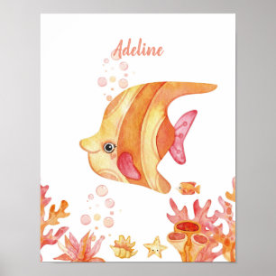 Coral Reef Dreams Fish customizable Poster