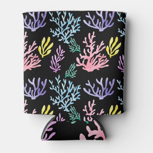 Coral Reef Elegance Watercolor Pattern Can Cooler