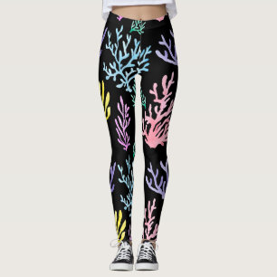 Coral Reef Elegance: Watercolor Pattern Leggings