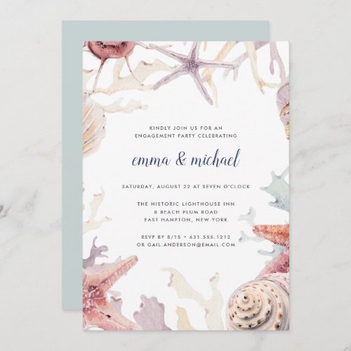 Coral Reef Engagement Party Invitation