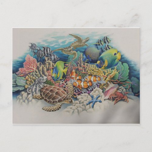 Coral Reef Fish in Symphony Postcard