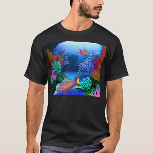 Coral Reef Flasher Wrasse Fish T_Shirt