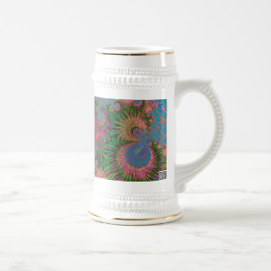 Coral Reef Fractal Abstract Art Beer Stein