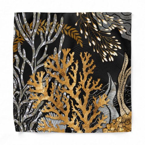 Coral Reef _ Gold and Pearl Symphony Bandana
