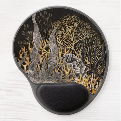 Coral Reef _ Gold and Pearl Symphony Gel Mouse Pad