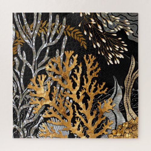 Coral Reef _ Gold and Pearl Symphony Jigsaw Puzzle