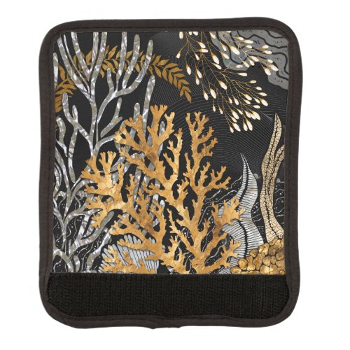 Coral Reef _ Gold and Pearl Symphony Luggage Handle Wrap