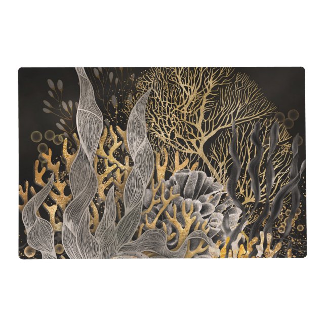 Coral Reef - Gold and Pearl Symphony Placemat (Front)