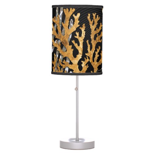 Coral Reef _ Gold and Pearl Symphony Table Lamp