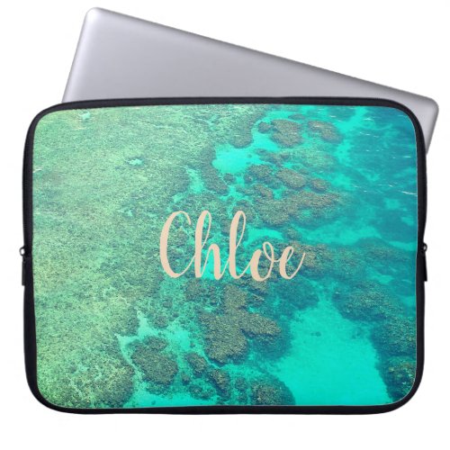 Coral reef great barrier reef turquoise ocean  laptop sleeve