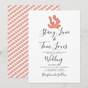 Coral Reef Hand Drawn Tropical Beach Invitation