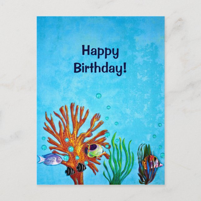 Coral Reef - Happy Birthday! Postcard (Front)