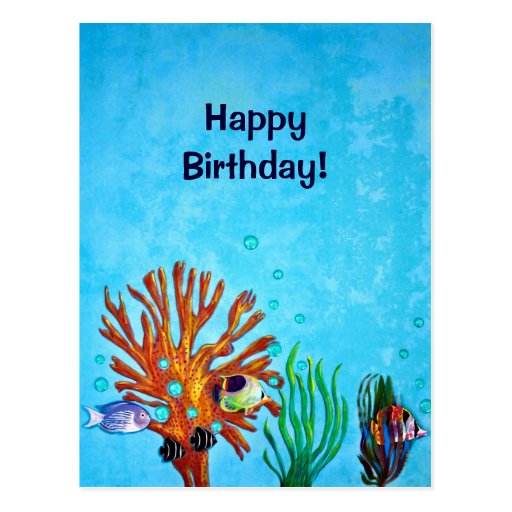 Coral Reef - Happy Birthday! Postcard | Zazzle