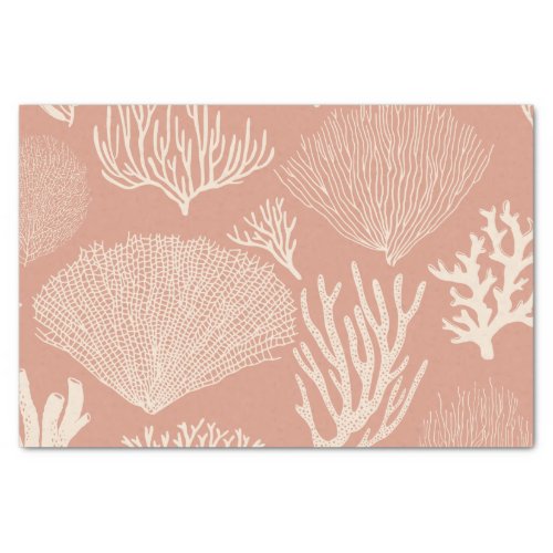 Coral reef in apricot tissue paper