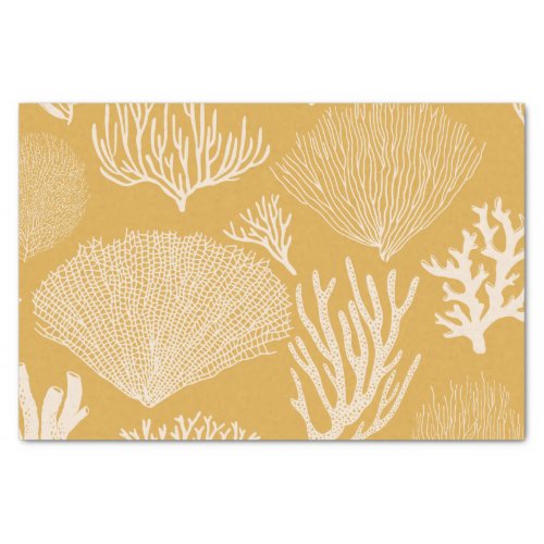 Coral reef in yellow tissue paper