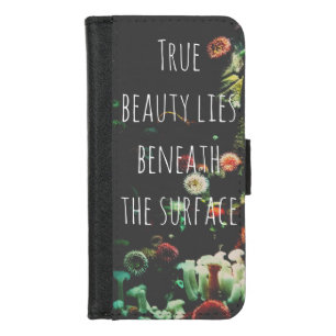 Coral Reef Inspirational Beneath Surface Quote iPhone 8/7 Wallet Case