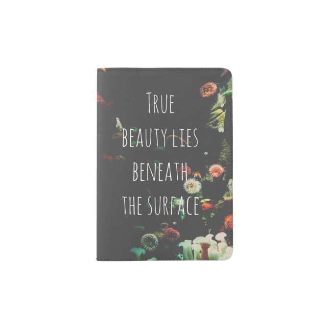 Coral Reef Inspirational Quote Passport Holder (Front)