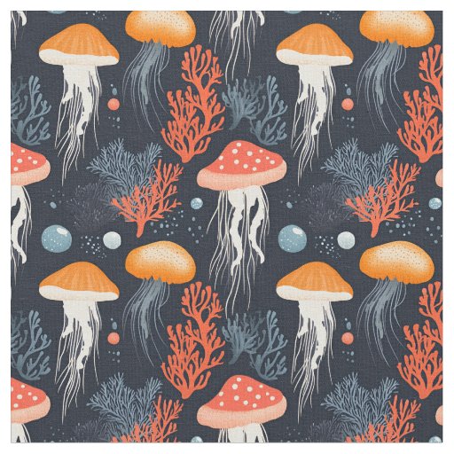 Coral Reef & Jellyfish Fabric