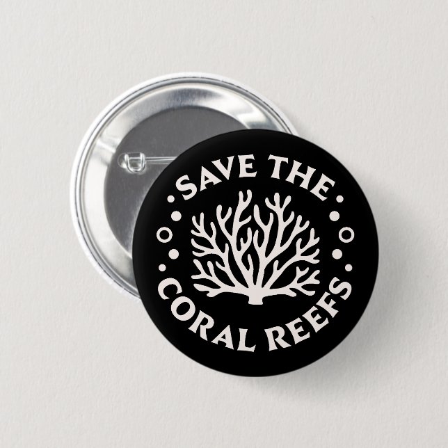 Coral reef marine biodiversity conservation button (Front & Back)
