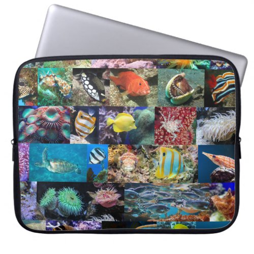 Coral Reef Marine Life Fish and Animals Scientists Laptop Sleeve