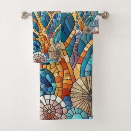 Coral Reef mosaic art Bath Towel Set