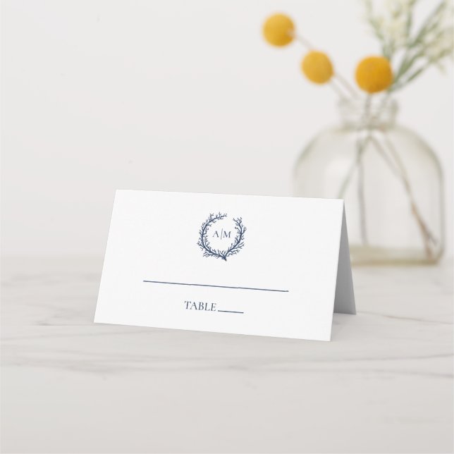 Coral Reef Nautical Wedding Place Card (Front)