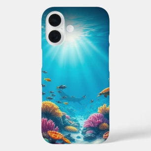 Coral Reef Ocean Life Aesthetic iPhone 16 Case