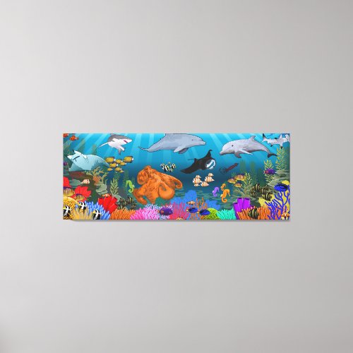 Coral Reef Panoramic canvas art print