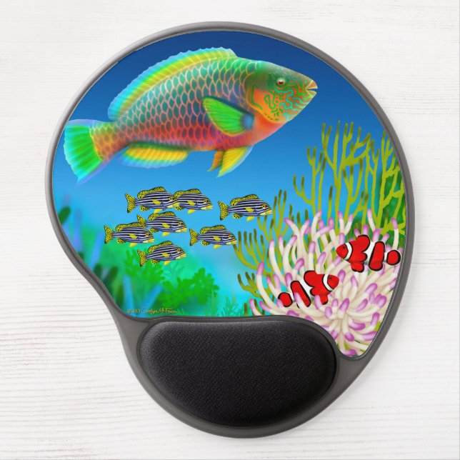 Coral Reef Parrotfish Gel Mousepad (Front)