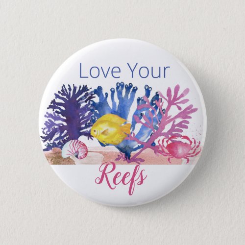 Coral Reef Preservation Button