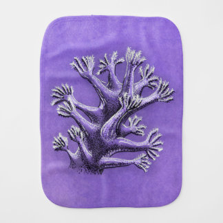 Coral Reef Purple Marine Biology Art Baby Burp Cloth