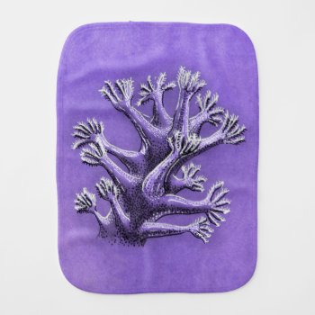 Coral Reef Purple Marine Biology Art Baby Burp Cloth by borianag at Zazzle