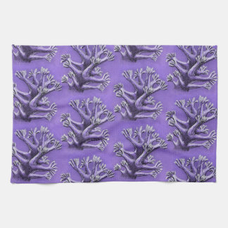 Coral Reef Purple Marine Biology Art Kitchen Towel