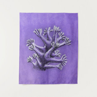 Coral Reef Purple Marine Biology Art Tapestry