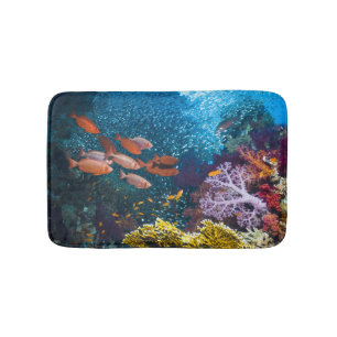 Coral Reef Scenery   Bigeye Or Goggle-Eye Bathroom Mat