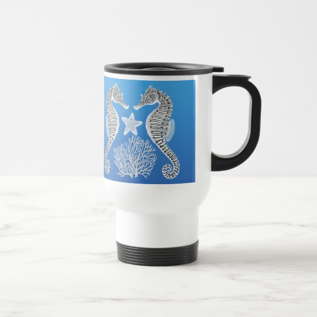 Coral Reef Sea Horse Starfish Travel Mug (Right)