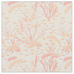 Coral Reef Seabed Pattern on White Fabric