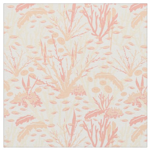 Coral Reef Seabed Pattern on White Fabric