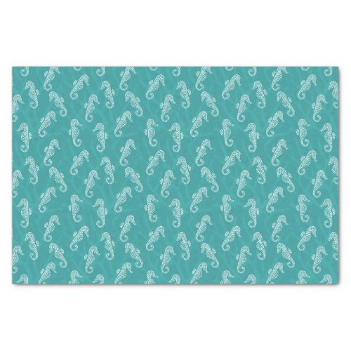 Coral Reef Seahorse _ Teal Turquoise Tissue Paper