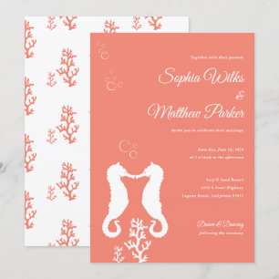 Coral Reef Seahorse Wedding Invitation