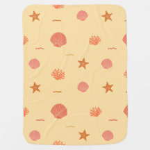 Coral Reef Seashell and Starfish Seamless Pattern