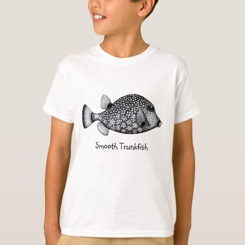 Coral Reef Smooth Trunkfish Kids T_Shirt