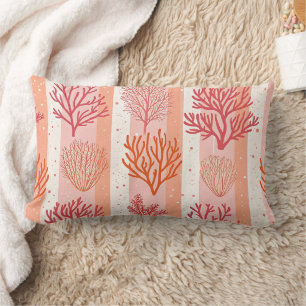 Coral Reef Throw Pillow Cover Orange & Pink Coral
