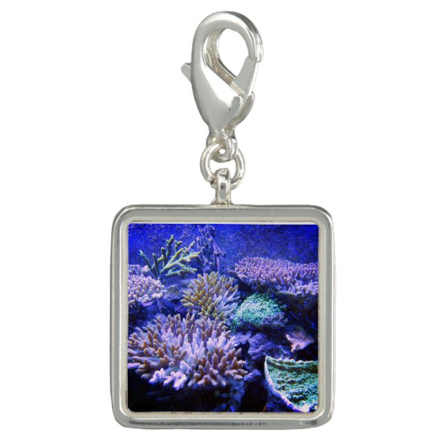 Coral reef tropical Caribbean blue purple Charm (Front)