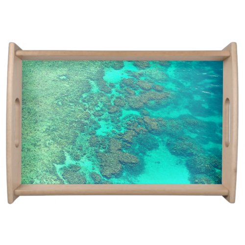 Coral reef  turquoise ocean water serving tray