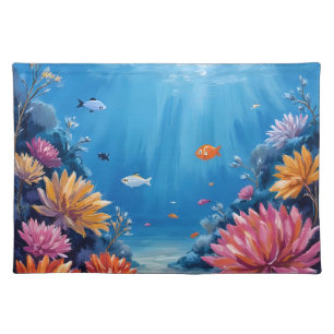 Coral Reef Under the Sea Ocean Painting Cloth Placemat