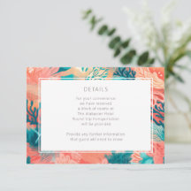 Coral Reef Vibrant Blush pink and teal Details