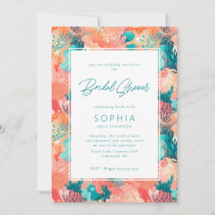 Coral Reef Vibrant Bridal Shower Invitation