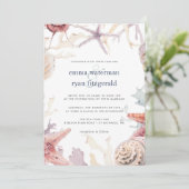Coral Reef Wedding Invitation (Standing Front)
